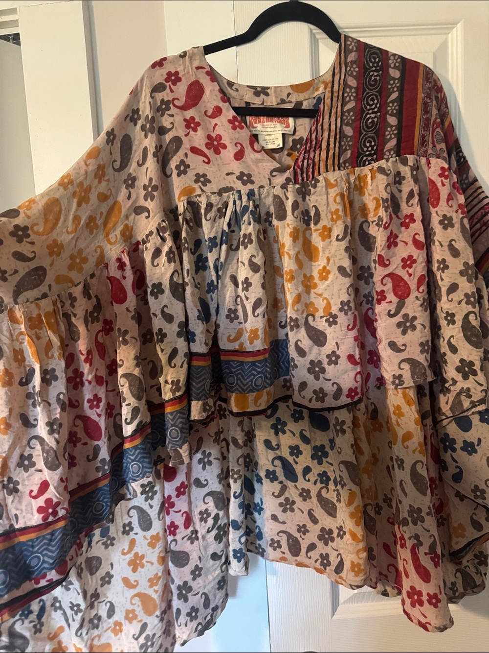 Boho Paisley Tiered Crop Top - Multicolor